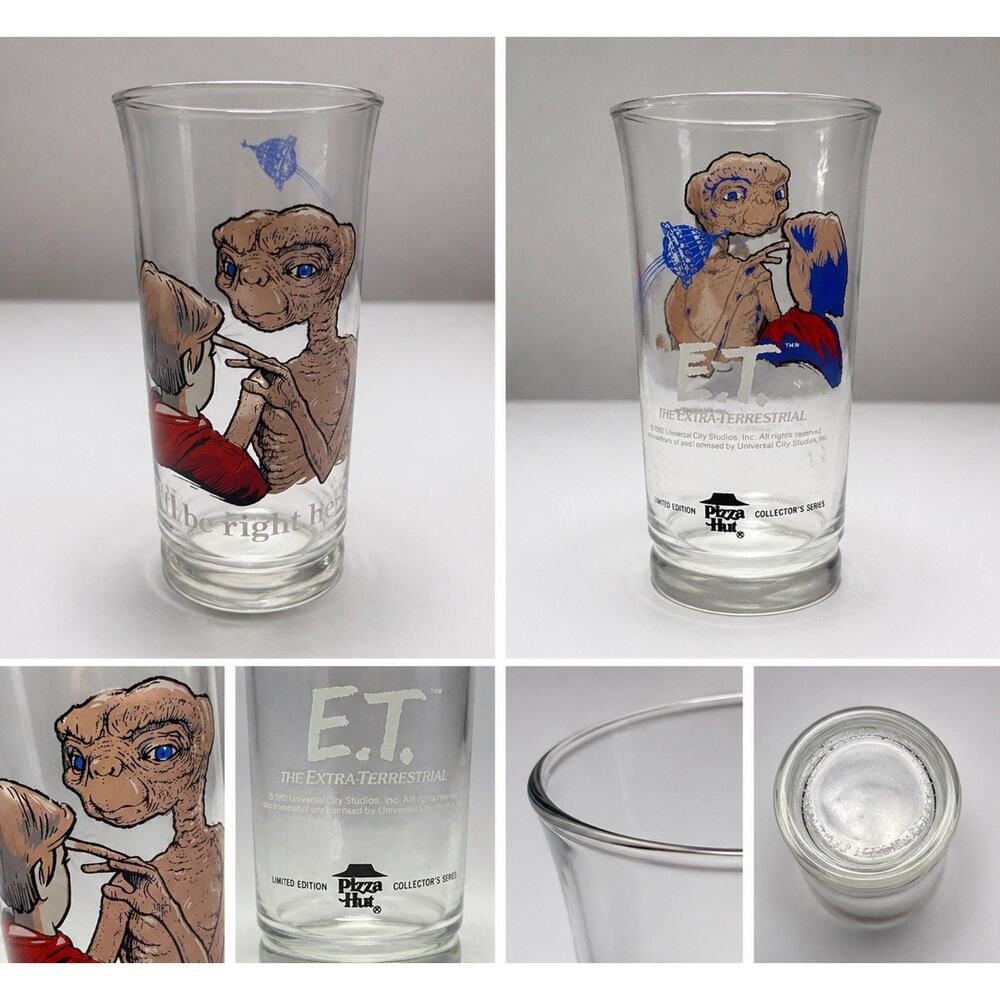 Vintage 1982 E.T. Pizza Hut Collector Glass Limited Edition Universal Cup